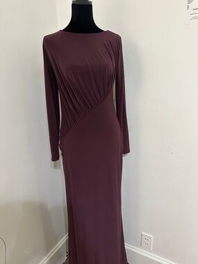 Women’s Long Sleeve Maxi Ruched Evening Dress
